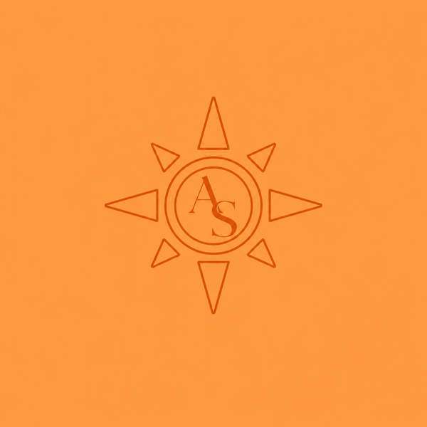 Logo with 'AS' initials on an orange background