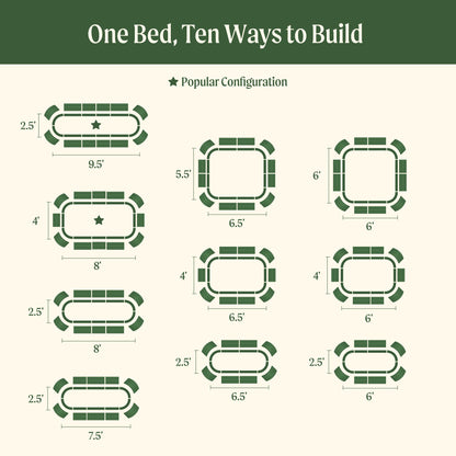 17" Tall 10 In 1 Jumbo Modular Metal Raised Garden Bed Kit